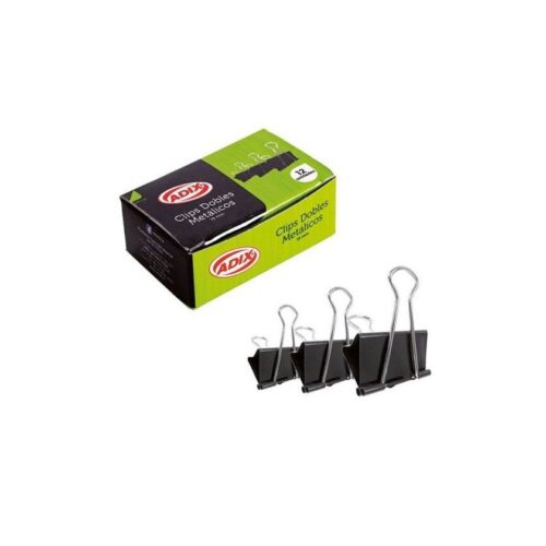 Clip Doble 25Mm 12 Unidades Color Negro Marca Adix
