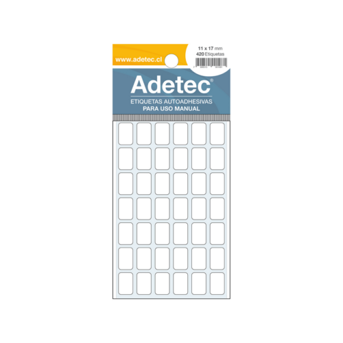 Etiqueta Manual Marca Adetec - Rectangular Blanca 11X17 Mm