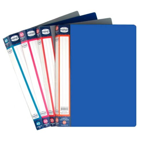 Carpeta Con 30 Fundas Color Cristal,Tamaño A4