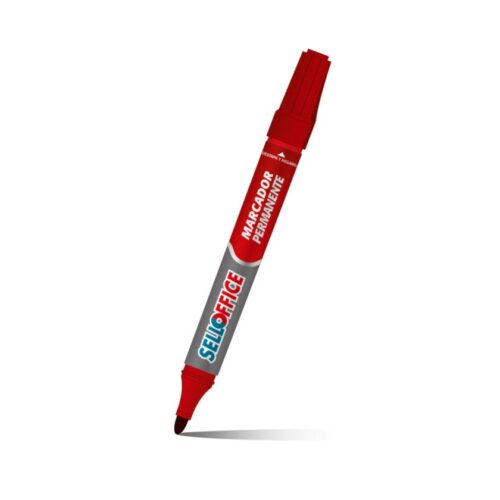 MARCADOR PERMANENTE, PUNTA REDONDA, ROJO, SELLOFFICE